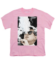 John F Kennedy Cigar And Sunglasses 2 Large - Youth T-Shirt Youth T-Shirt Pixels Pink Small 