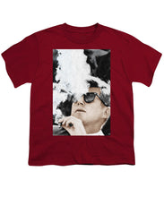 John F Kennedy Cigar And Sunglasses 2 Large - Youth T-Shirt Youth T-Shirt Pixels Cardinal Small 