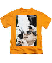 John F Kennedy Cigar And Sunglasses 2 Large - Kids T-Shirt Kids T-Shirt Pixels Gold Small 