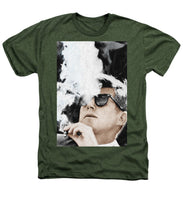 John F Kennedy Cigar And Sunglasses 2 Large - Heathers T-Shirt Heathers T-Shirt Pixels Military Green Small 