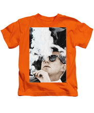 John F Kennedy Cigar And Sunglasses 2 Large - Kids T-Shirt Kids T-Shirt Pixels Orange Small 