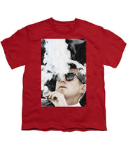 John F Kennedy Cigar And Sunglasses 2 Large - Youth T-Shirt Youth T-Shirt Pixels Red Small 