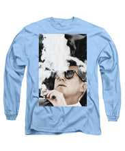 John F Kennedy Cigar And Sunglasses 2 Large - Long Sleeve T-Shirt Long Sleeve T-Shirt Pixels Carolina Blue Small 