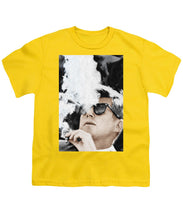 John F Kennedy Cigar And Sunglasses 2 Large - Youth T-Shirt Youth T-Shirt Pixels Yellow Small 