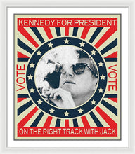 John F Kennedy Cigar And Sunglasses Campaign Poster - Framed Print