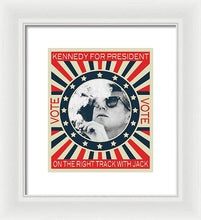 John F Kennedy Cigar And Sunglasses Campaign Poster - Framed Print