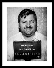 John Wayne Gacy Mug Shot 1980 Black And White - Framed Print