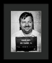 John Wayne Gacy Mug Shot 1980 Black And White - Framed Print