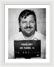 John Wayne Gacy Mug Shot 1980 Black And White - Framed Print