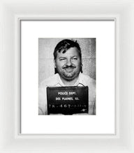 John Wayne Gacy Mug Shot 1980 Black And White - Framed Print