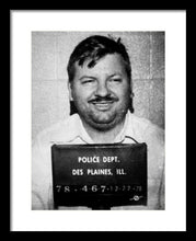 John Wayne Gacy Mug Shot 1980 Black And White - Framed Print