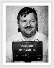 John Wayne Gacy Mug Shot 1980 Black And White - Framed Print
