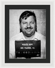 John Wayne Gacy Mug Shot 1980 Black And White - Framed Print