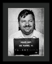 John Wayne Gacy Mug Shot 1980 Black And White - Framed Print