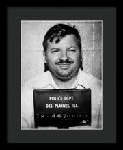 John Wayne Gacy Mug Shot 1980 Black And White - Framed Print