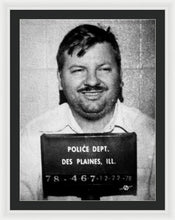 John Wayne Gacy Mug Shot 1980 Black And White - Framed Print