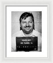 John Wayne Gacy Mug Shot 1980 Black And White - Framed Print