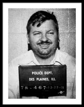 John Wayne Gacy Mug Shot 1980 Black And White - Framed Print