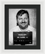 John Wayne Gacy Mug Shot 1980 Black And White - Framed Print