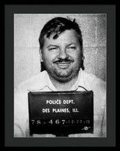 John Wayne Gacy Mug Shot 1980 Black And White - Framed Print