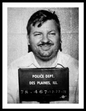 John Wayne Gacy Mug Shot 1980 Black And White - Framed Print