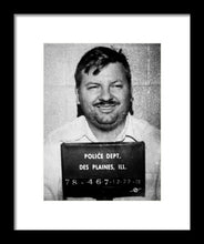 John Wayne Gacy Mug Shot 1980 Black And White - Framed Print