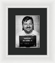 John Wayne Gacy Mug Shot 1980 Black And White - Framed Print