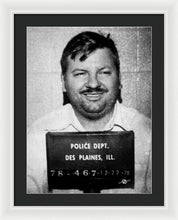 John Wayne Gacy Mug Shot 1980 Black And White - Framed Print