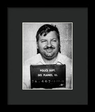 John Wayne Gacy Mug Shot 1980 Black And White - Framed Print