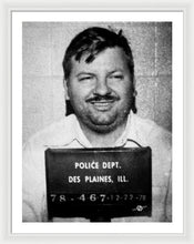 John Wayne Gacy Mug Shot 1980 Black And White - Framed Print