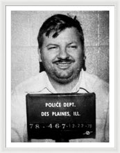 John Wayne Gacy Mug Shot 1980 Black And White - Framed Print
