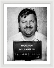 John Wayne Gacy Mug Shot 1980 Black And White - Framed Print