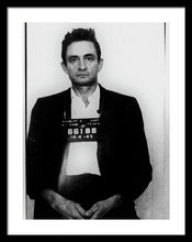 Johnny Cash Mug Shot Country Music Fan Mugshot - Framed Print