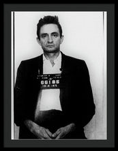 Johnny Cash Mug Shot Country Music Fan Mugshot - Framed Print