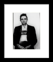 Johnny Cash Mug Shot Country Music Fan Mugshot - Framed Print