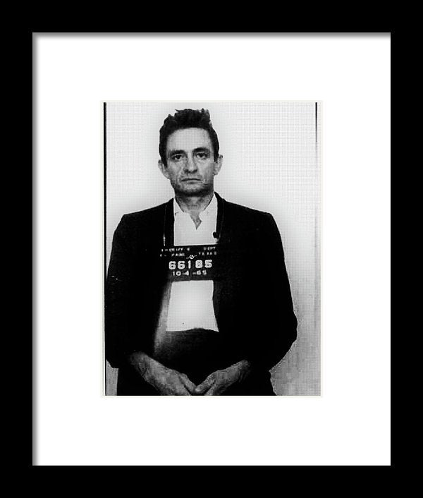Johnny Cash Mug Shot Country Music Fan Mugshot - Framed Print