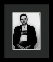 Johnny Cash Mug Shot Country Music Fan Mugshot - Framed Print
