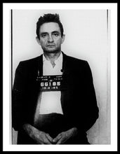 Johnny Cash Mug Shot Country Music Fan Mugshot - Framed Print