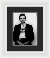 Johnny Cash Mug Shot Country Music Fan Mugshot - Framed Print