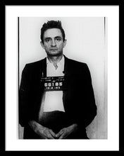 Johnny Cash Mug Shot Country Music Fan Mugshot - Framed Print