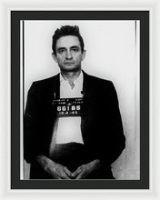 Johnny Cash Mug Shot Country Music Fan Mugshot - Framed Print