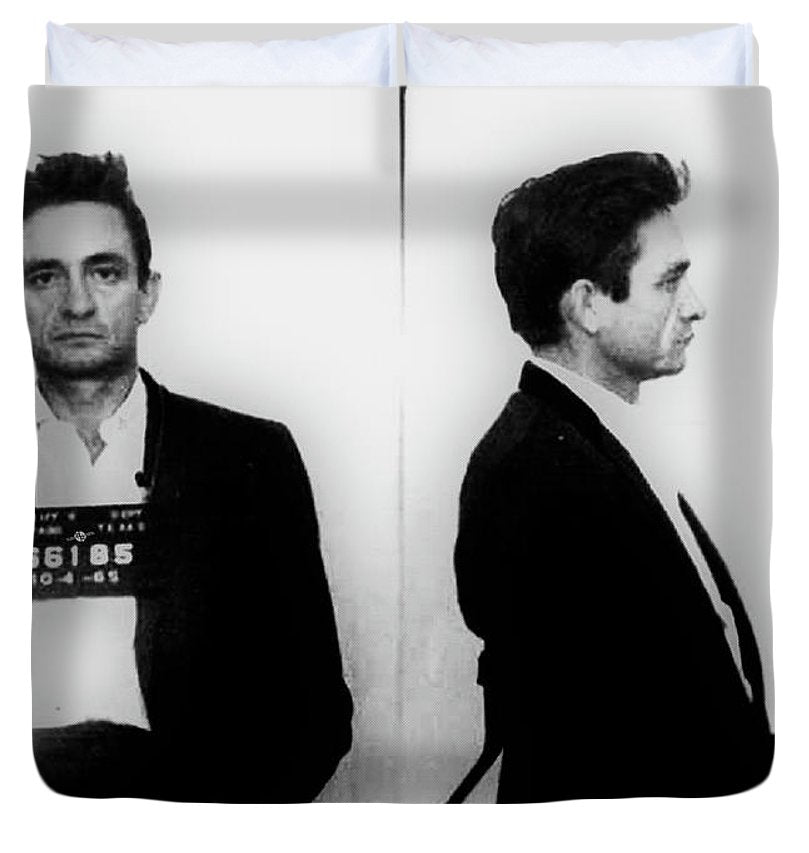 Johnny Cash Mug Shot Music Lover Fan Mugshot - Duvet Cover