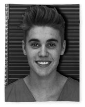 Justin Bieber Mug Shot 2014 Black And White Photo - Blanket