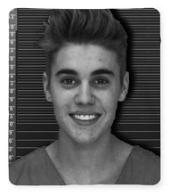 Justin Bieber Mug Shot 2014 Black And White Photo - Blanket
