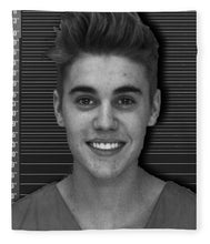 Justin Bieber Mug Shot 2014 Black And White Photo - Blanket