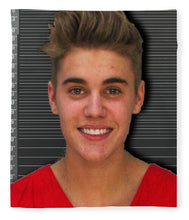 Justin Bieber Mug Shot 2014 Color Photo - Blanket
