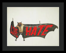Love Hate Bat - Framed Print