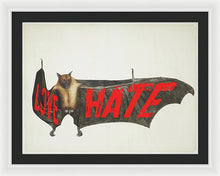 Love Hate Bat - Framed Print