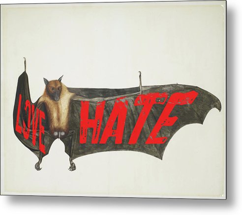 Love Hate Bat - Metal Print