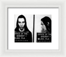 Marilyn Manson Mug Shot Horizontal - Framed Print